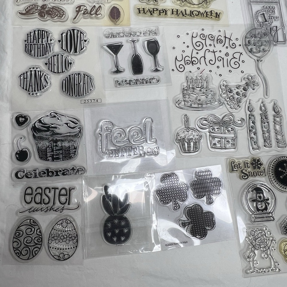 Clear Acrylic Stamp Lot Scrapbooking Card Making Christmas Birthday Holiday
